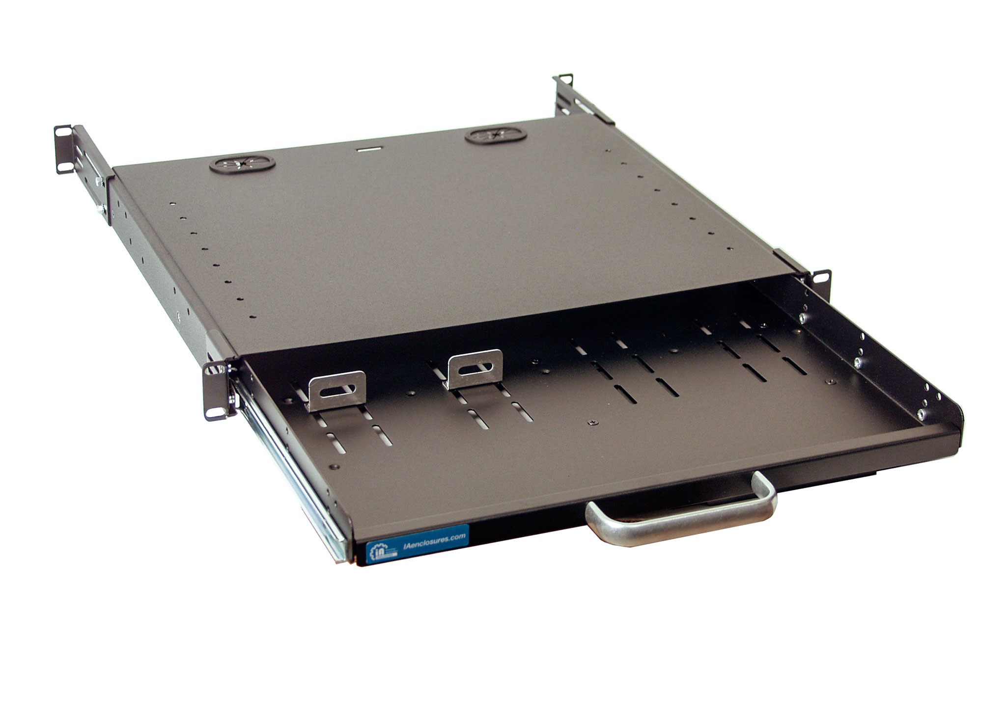 1U Compact Rackmount Keyboard Drawer with pull out mouse pad