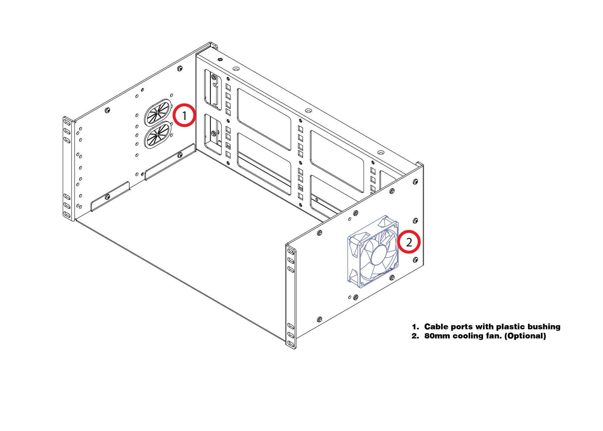 ERP100DB-4U 4U Modular DIN Rail Panel Fan Option