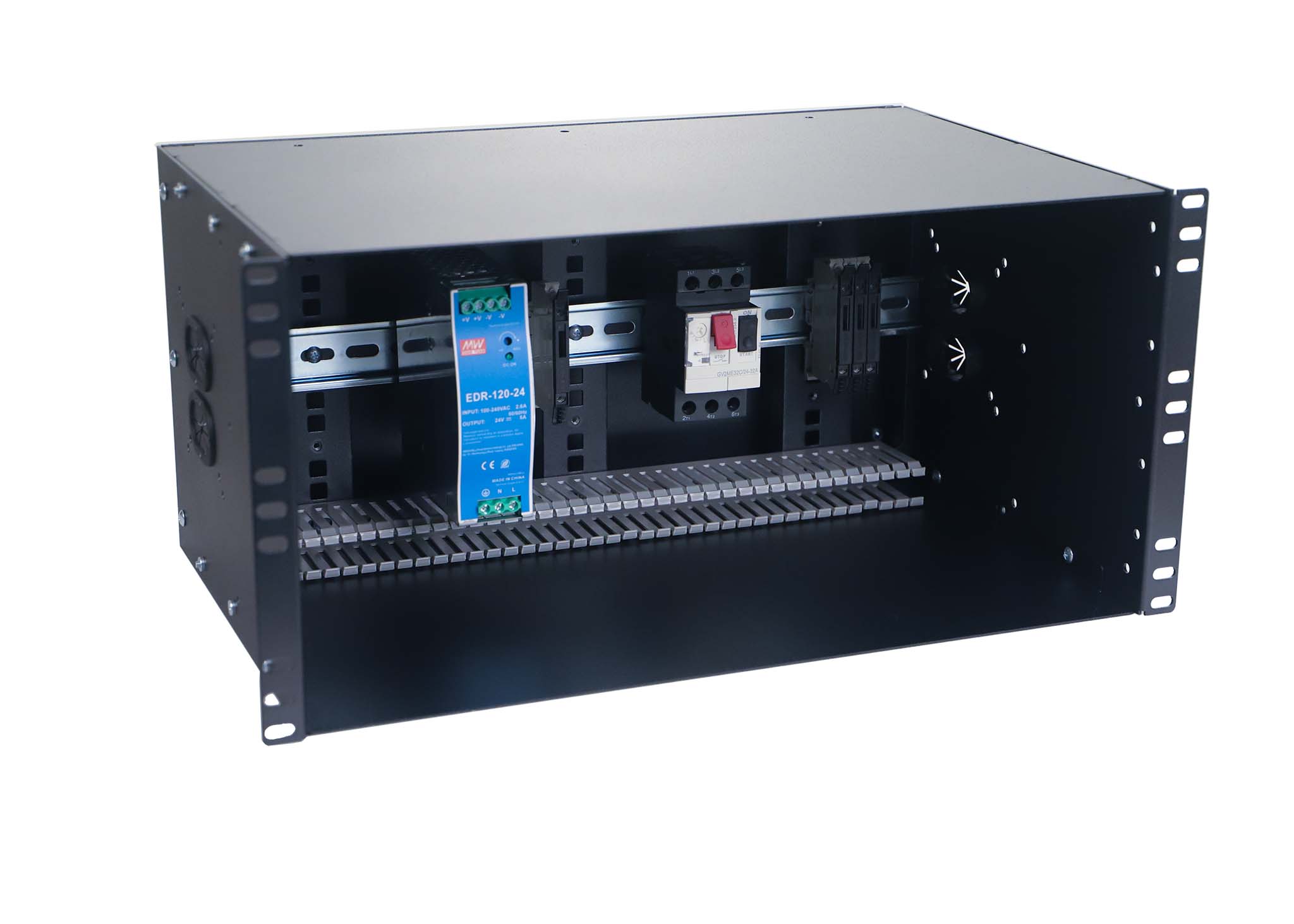 ERP100DB-6U 6U Modular DIN Rail Panel Internal View