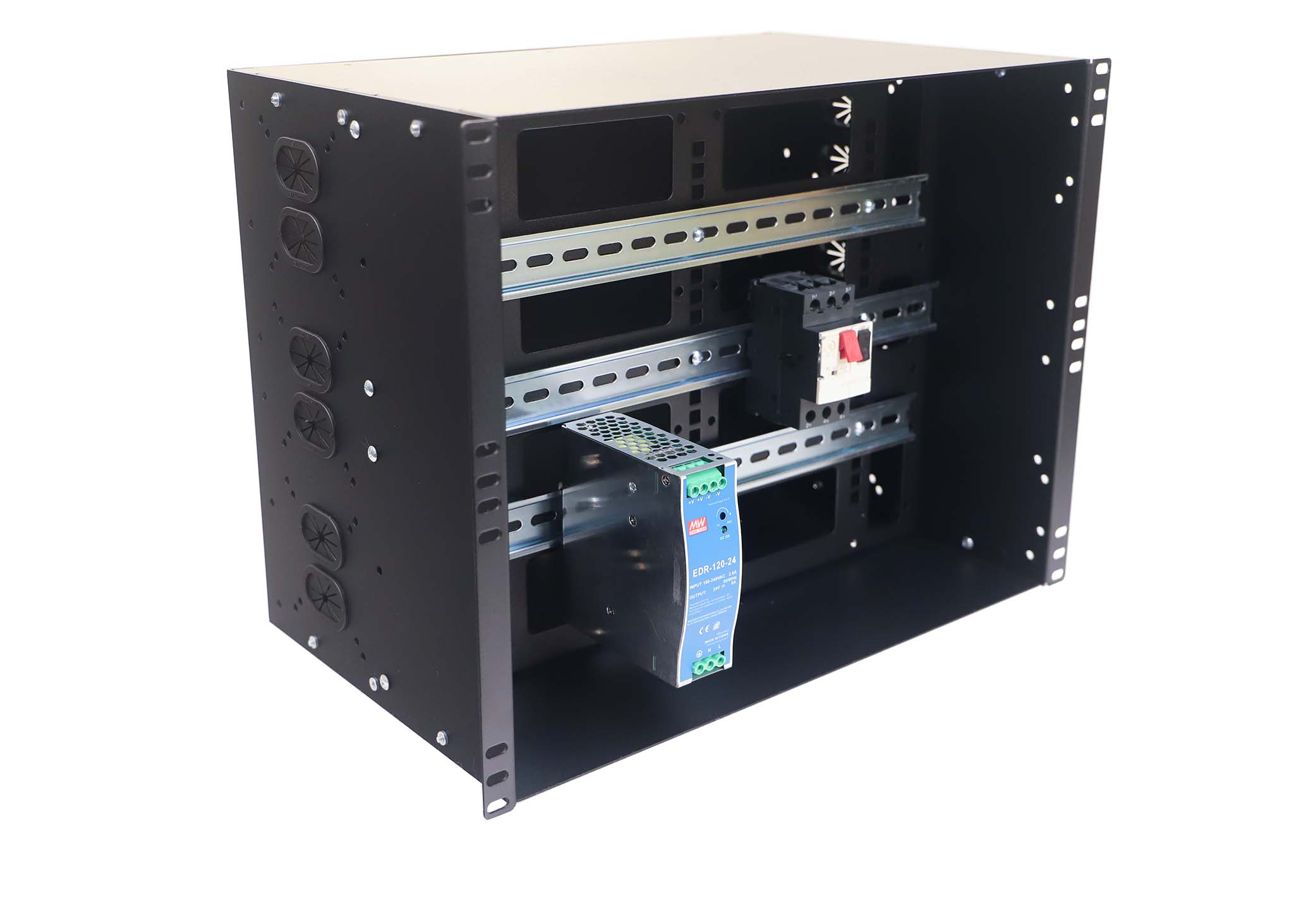 ERP100DB-6U 6U Modular DIN Rail Panel Internal View