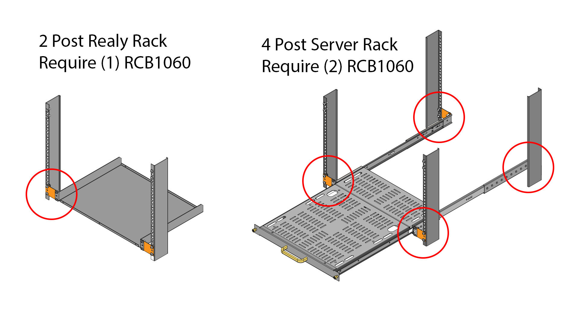 4U 23 inch to 19 in rack reducer brackets