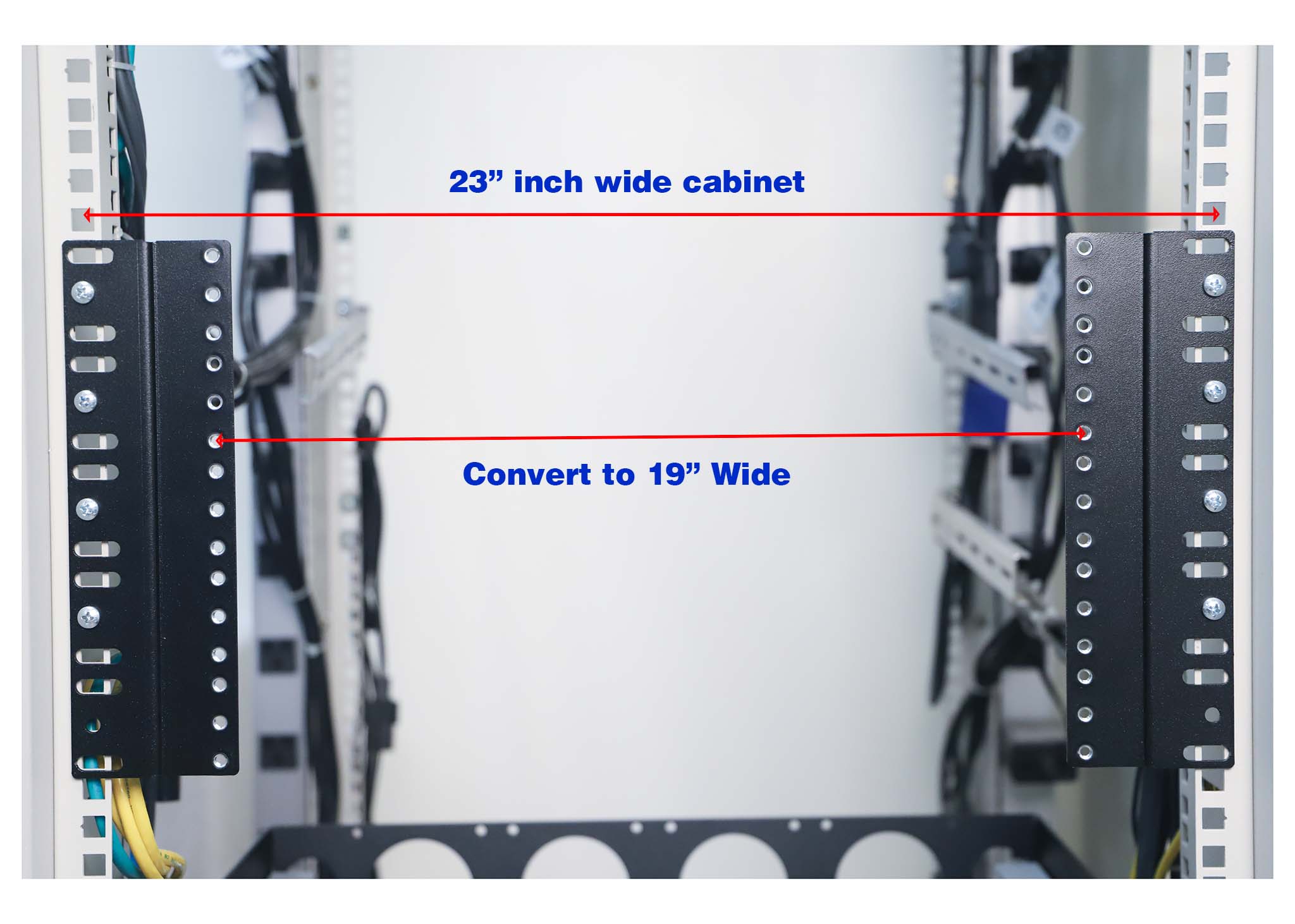 5U 23 inch to 19 in rack reducer brackets