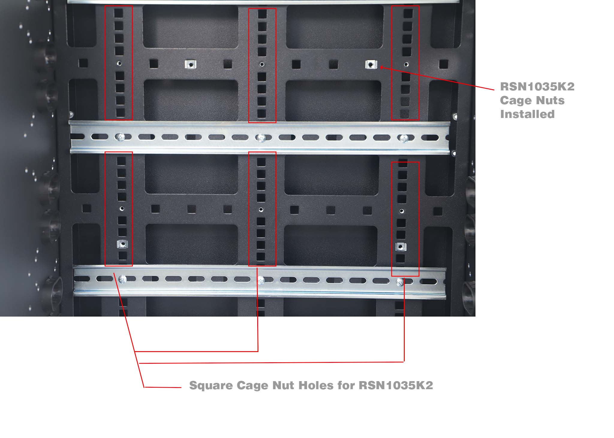 ERP100DB-6U 6U Modular DIN Rail Panel Internal View